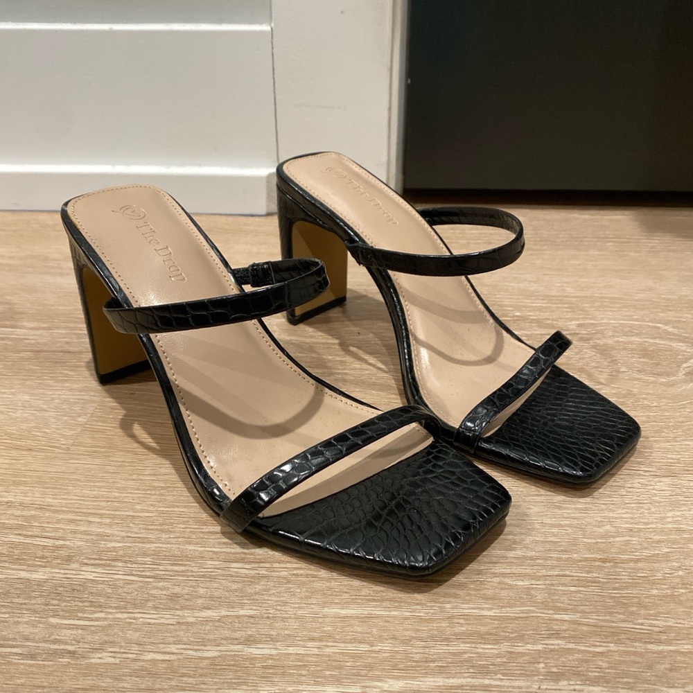 Black Strappy Heeled Sandals